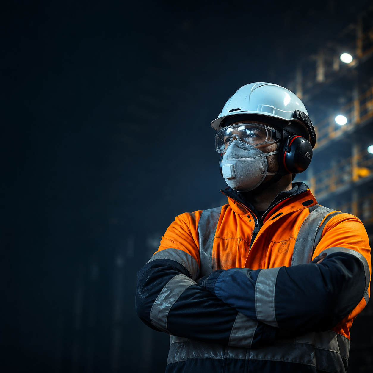 Worker wearing personal protective equipment
